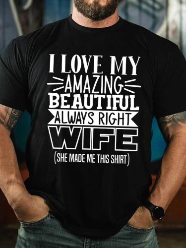 I Love My Amazing Wife Short Sleeve Casual Shirts & Tops