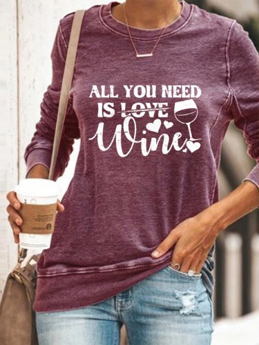 Wine Glass Graphic Sweatshirt