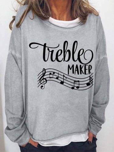 Treble Maker Crew Neck Cotton Blends Sweatshirts