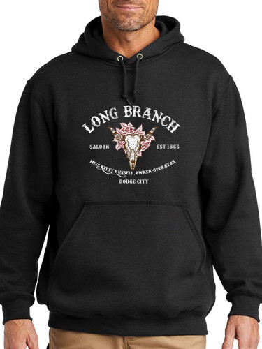 Long Branch Saloon EST 1865 Hoodie Midwight Over Size 5XL Pocket String Hoodie For Men