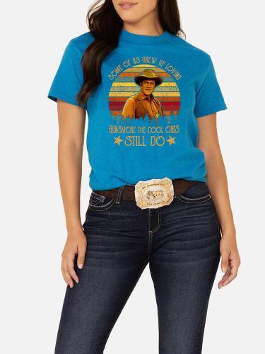 Soft Cotton Some Of Us Grew Up Loving GunSmoke The Cool Ones Loose Casual Wear Tee With Oversize 5XL for Women