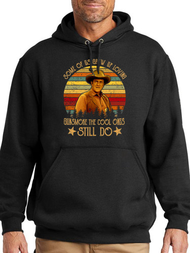 Some Of Us Grew Up Loving Gunsmoke The Cool Ones Still Do Hoodie Midwight Over Size 5XL Pocket String Hoodie For Men