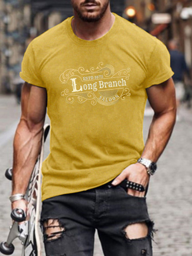 Short Sleeve Long Branch ESTD 1875 T-shirt S-5XL for Men