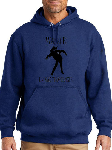 Walker Undead Texas Ranger Hoodie Midwight Over Size 5XL Pocket String Hoodie For Men
