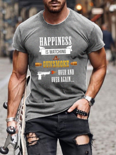 Short Sleeve Happiness Is Watching T-shirt S-5XL for Men