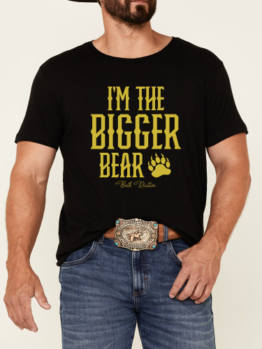Men's Soft Cotton I Am The Bigger Bear Beth Dutton's Quote Loose Casual Wear Tee With Oversize 5XL