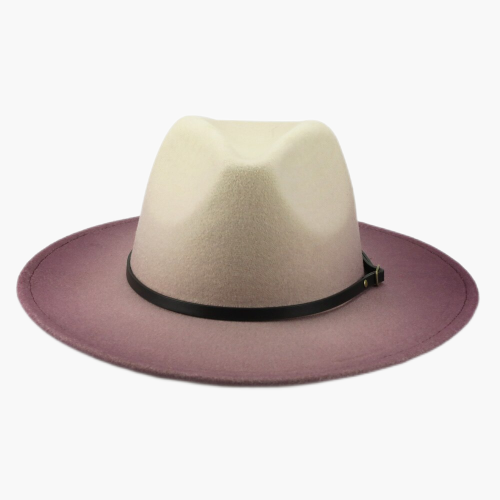 Fashion Gradient Color Felt Cap Women Large Brim Jazz Panama Elegant Church Cap Men Vintage Trilby Hats Filzhut