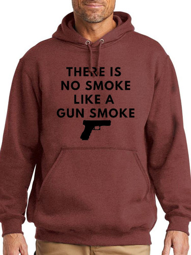 There Is No Smoke Like A Gun Smoke Hoodie Midwight Over Size 5XL Pocket String Hoodie For Men