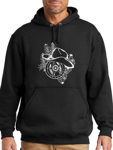 Walker Hat And Wheel Image Hoodie Midwight Over Size 5XL Pocket String Hoodie For Men
