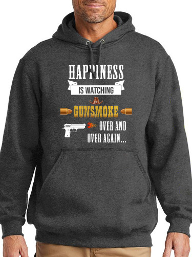 Happiness Hoodie Midwight Over Size 5XL Pocket String Hoodie For Men