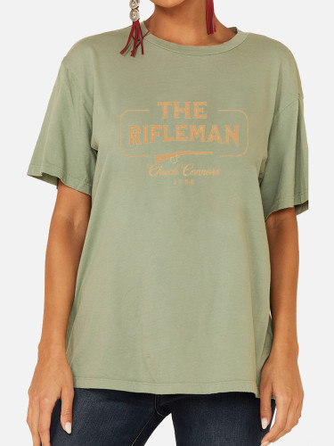 Soft Cotton The Rifleman Loose Casual Wear Tee With Oversize 5XL for Women