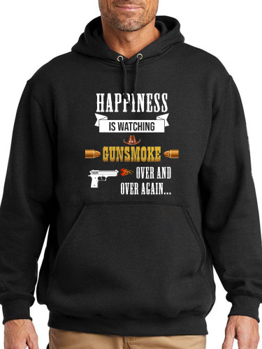 Happiness Hoodie Midwight Over Size 5XL Pocket String Hoodie For Men