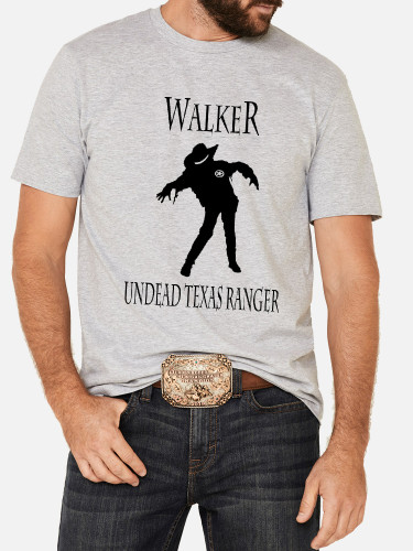 Men's Soft Cotton Walker Undead Texas Ranger Loose Casual Wear Tee With Oversize 5XL