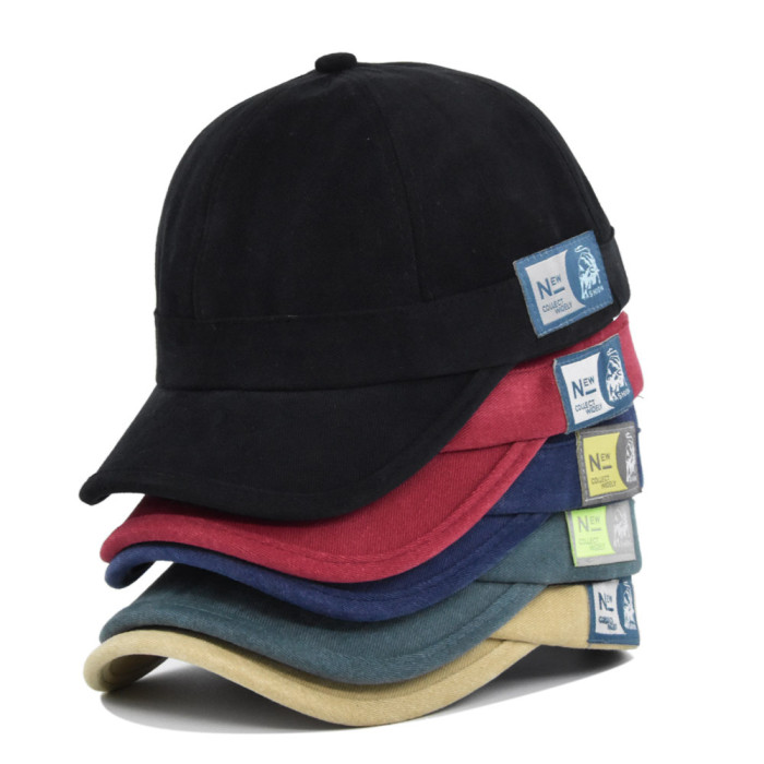 Short brim baseball cap solid color duck tongue cap Sun Visor Hat spring day hat