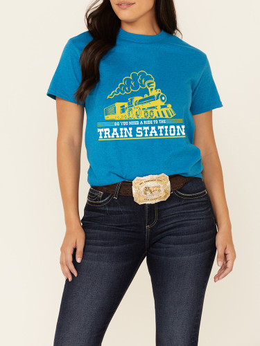 Soft Cotton Do You Need A Ride To The Train Station Casual Wear Tee With Oversize 5XL For Women