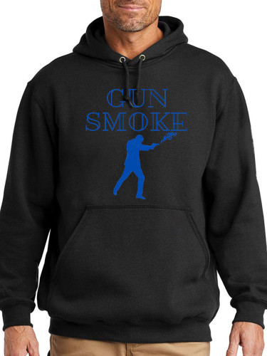 Gun Smoke Hoodie Midwight Over Size 5XL Pocket String Hoodie For Men