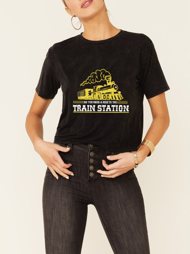 Soft Cotton Do You Need A Ride To The Train Station Casual Wear Tee With Oversize 5XL For Women
