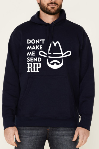 Pure Cutton Western Style Don't make me send rip for rip wheeler fans pocket string hoodies for men