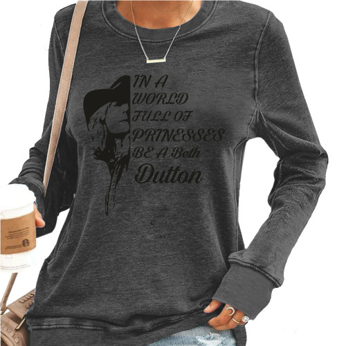 Cowgirl Style Women's Be A Beth Dutton Beth's Image Pullover Long Sleeve Hoodies Western Style Wear
