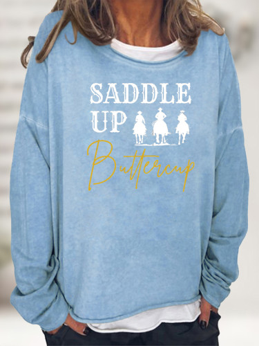 Rip Saddle Up Print Women's Pullover Sweatshirt