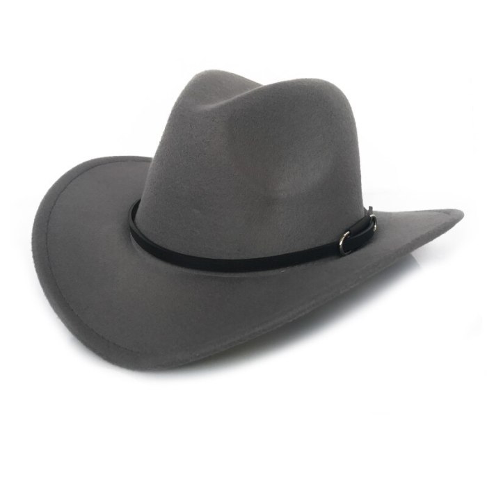 Wide Brim Western Cowboy Jazz Hat Autumn Winter Cowgirl Cap With Black Belt Men Women Wool Felt Fedora Hats Panama