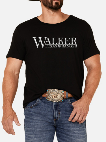 Men's Soft Cotton Walker Texas Ranger Loose Casual Wear Tee With Oversize 5XL