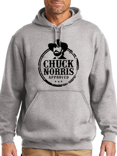 Walker Chuck Norris Approved Hoodie Midwight Over Size 5XL Pocket String Hoodie For Men