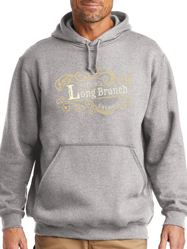 ESTD 1875 Long Branch Hoodie Midwight Over Size 5XL Pocket String Hoodie For Men