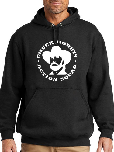 Walker Chuck Norris Action Squad Hoodie Midwight Over Size 5XL Pocket String Hoodie For Men