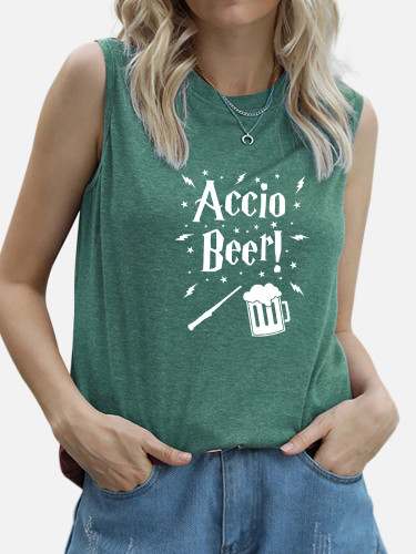 Women's Accio Beer Image Sleeveless St Patrick Shirt Tank