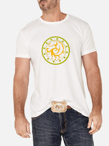 Circle Pattern Classic Men's Cotton T-Shirts