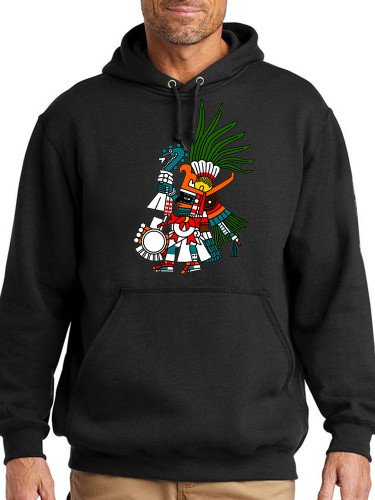 Aztec God Huitzilopochtli Pattern Men's Long Sleeve Hoodie