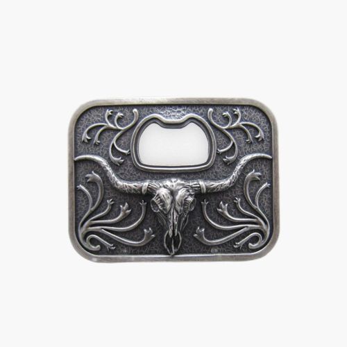 Classic Silver Plated Bottle Opener Western Belt Button Western Bull Skull Can Be Opened Size : 95 * 72mm