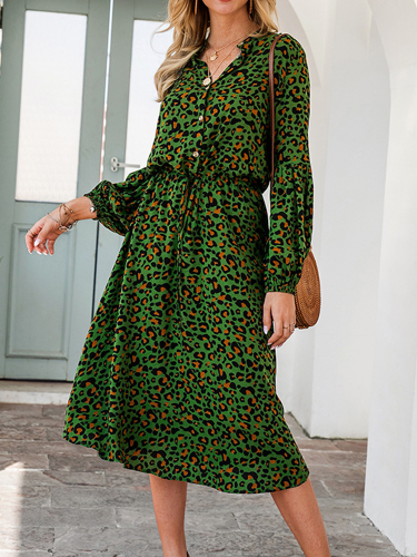 Women Cheetah Dress Beth Dutton Inspired Long Sleeve Hot Western Dress Lile By BethDutton/Kelly Reilly  Dress Style