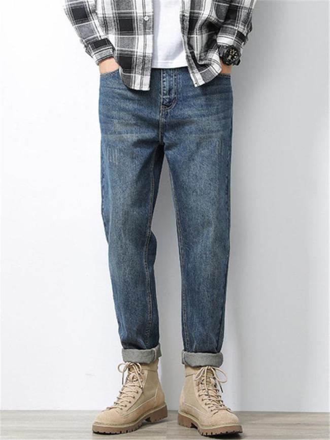 Vintage Loose Casual Straight Denim Trousers