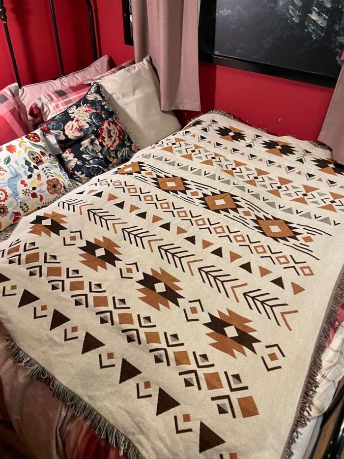 Southwest Blanket Aztec Throw Blanket Soft Cozy Blanket for Couch Bed Living Room Chair Sofa Decorative
