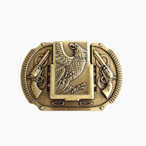 Copper Plated Classic Western Style Lighter Belt Button Eagles-Fly Up
