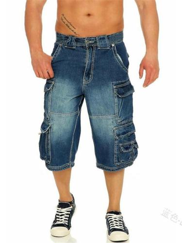 Men's Fashion Casual Loose Knee Denim Trousers