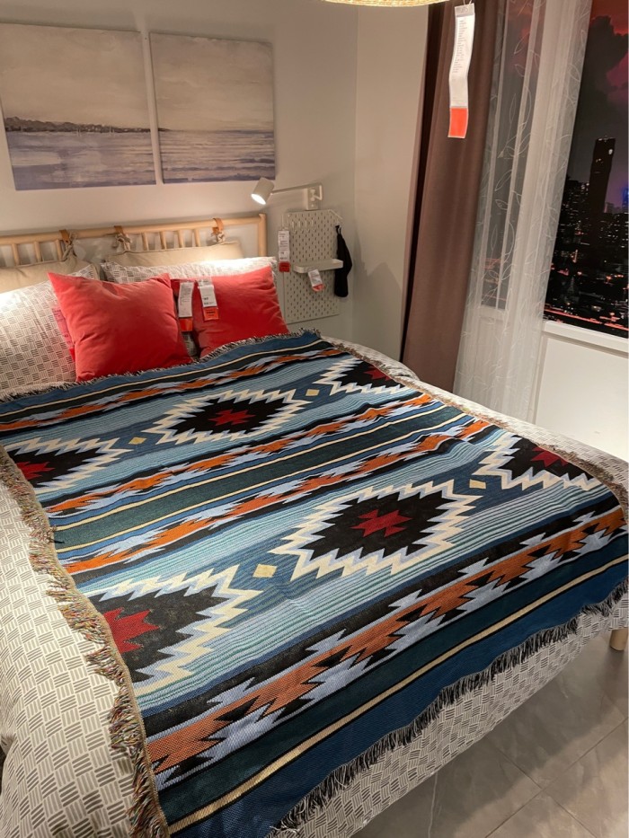 Southwest Aztec Blanket Western Navajo Tribal Blankets and Throws Tassel Boho Throw Blanket Bohemian Cozy Warm Throw Blankets for All Seasons,Bed Couch/Sofa/Chair/Camping