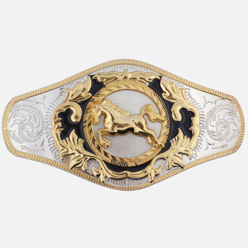 Extra Big Belt Buckle(6.41*3.26) Inch Western Style Cowboy Buckle Gold Flying Horse Belt Buckle