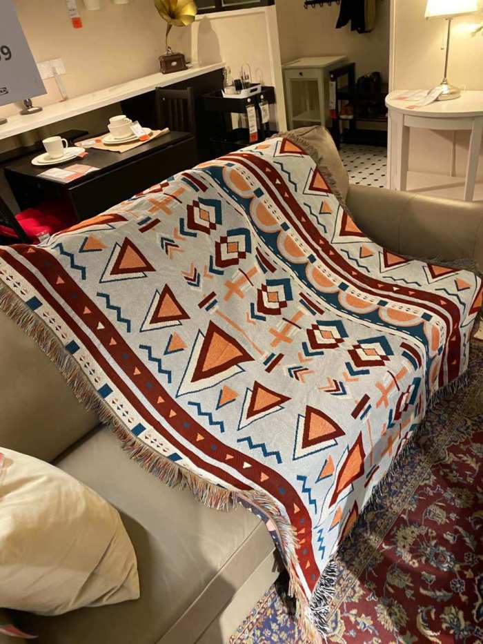 Southwest Aztec Navajo Tribal Blankets and Throws Tassel Boho Throw Blanket Geometric Pattern for All Seasons,Bed Couch/Sofa/Chair/Camping