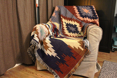 Geometric Navajo Tapestry Blanket Saddle Blanket Aztec Blanket Throw for Indoors and Outdoors