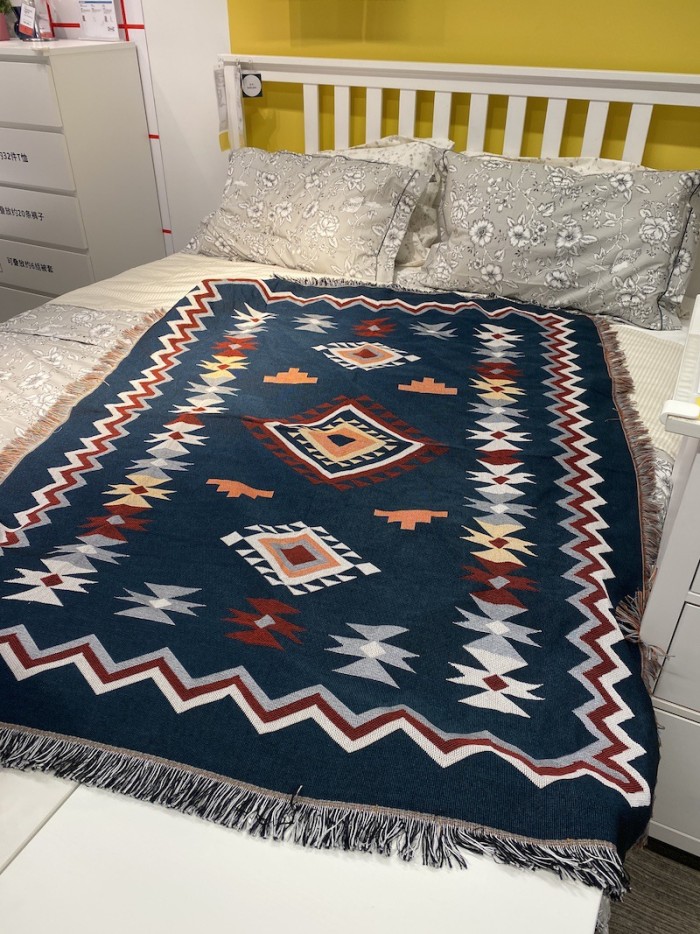 Camping Picnic Blanket Aztec Bohemian Blanket Throw for Bed/Couch/Sofa/Office/Camping/Chair/Living Room