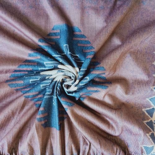 Womens Aztec Tribal Southest Brown Area Geometric Pattern V Neck Long Sleeve T-Shirt