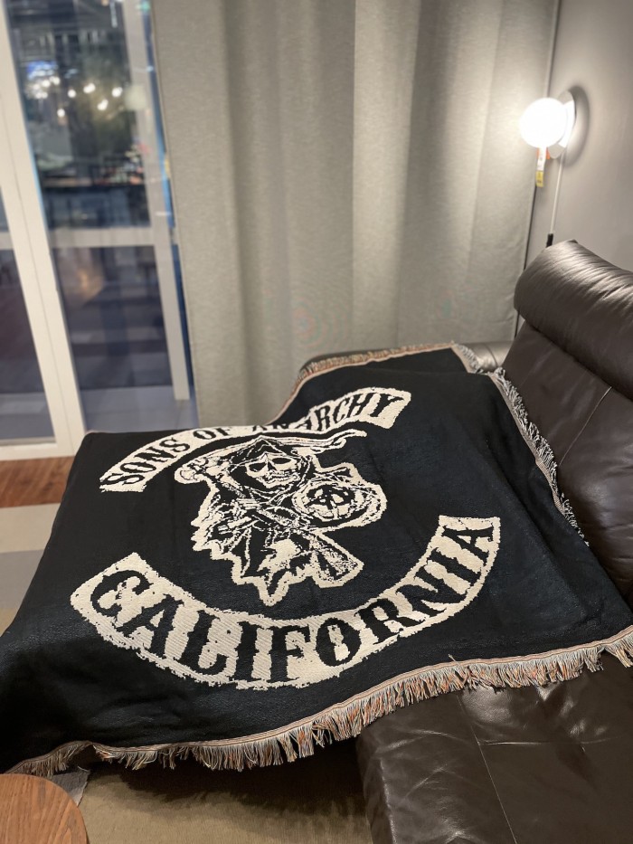 Sons of Anarchy Blanket Throws Tassel Blanket for Bed/Couch/Sofa/Office/Camping/Chair/Living Room