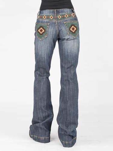 Western geometric Aztec jeans