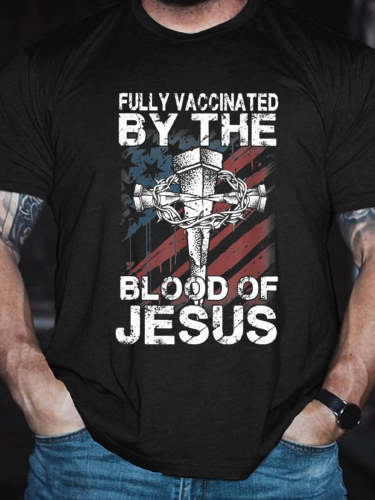Men's Fully Vaccinated By The Blood Of Jesus T-Shirt Funny Graphic Top