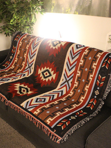 Southwest Indian Throw Blanket Aztec American Tassel Blanket for Bed Couch/Sofa/Chair/Recliner/Loveseat/Window/Hiking/RV/Living Room