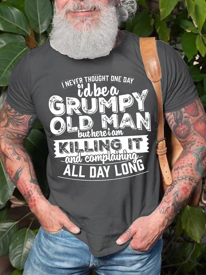 Grumpy Old Man Killing It Casual Printed Tshirts