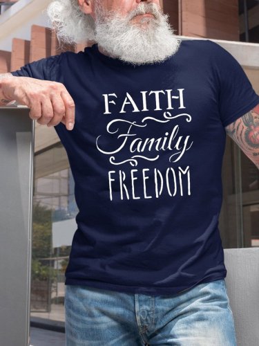 Faith Family Freedom Crew Neck Short Sleeve T-Shirt